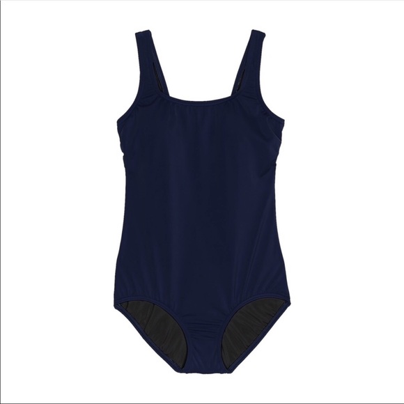 Lands end one piece swimsuit soft cups navy 22w - Picture 3 of 3